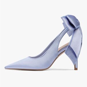 Elegant Blue Bow Pump Bridal Heels